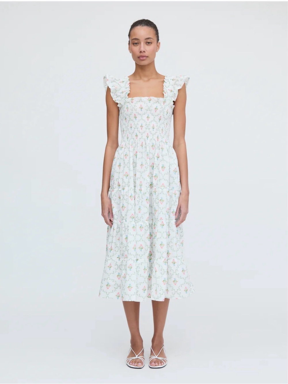 Hill House The Ellie Nap Dress in Pastel Trellis M